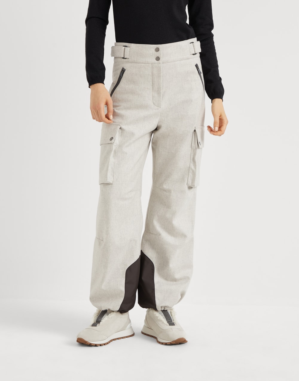 Mountain Cargo trousers Light Grey Woman - Brunello Cucinelli