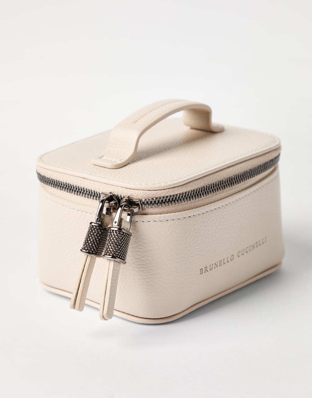 Маленькая шкатулка для украшений из кожи Слоновая Кость Женщина - Brunello Cucinelli