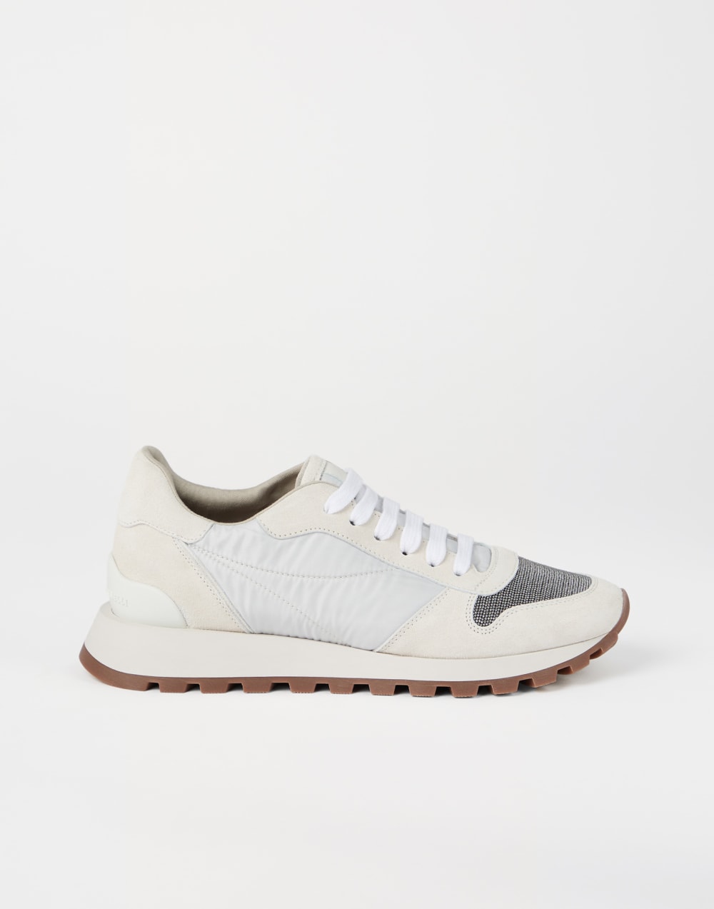 Zapatillas de running de piel de ante Blanco Mujer - Brunello Cucinelli