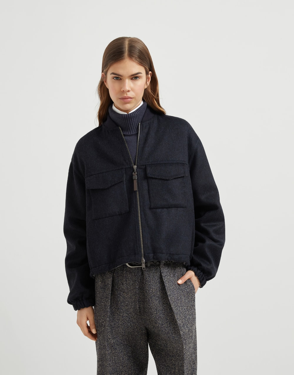 Hand-crafted bomber jacket Night Woman - Brunello Cucinelli