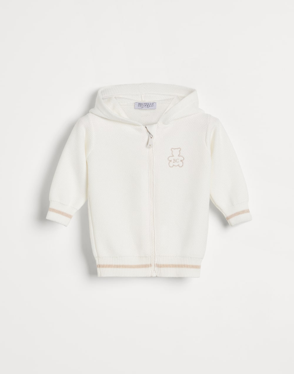 Hooded zip-up sweatshirt Panama Baby - Brunello Cucinelli