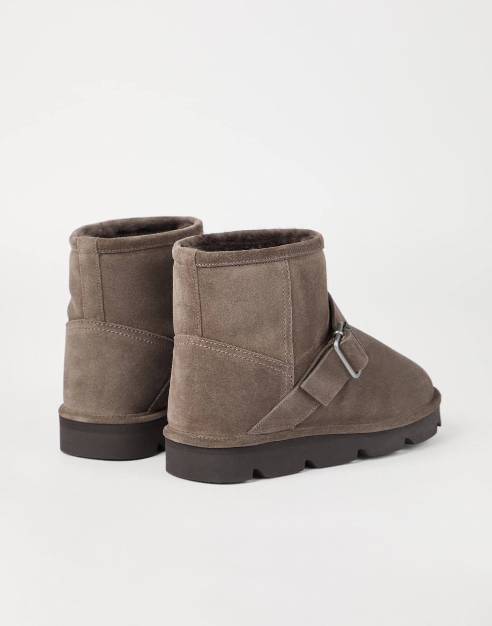 Bottines en daim ornées de Monile Marron Femme - Brunello Cucinelli