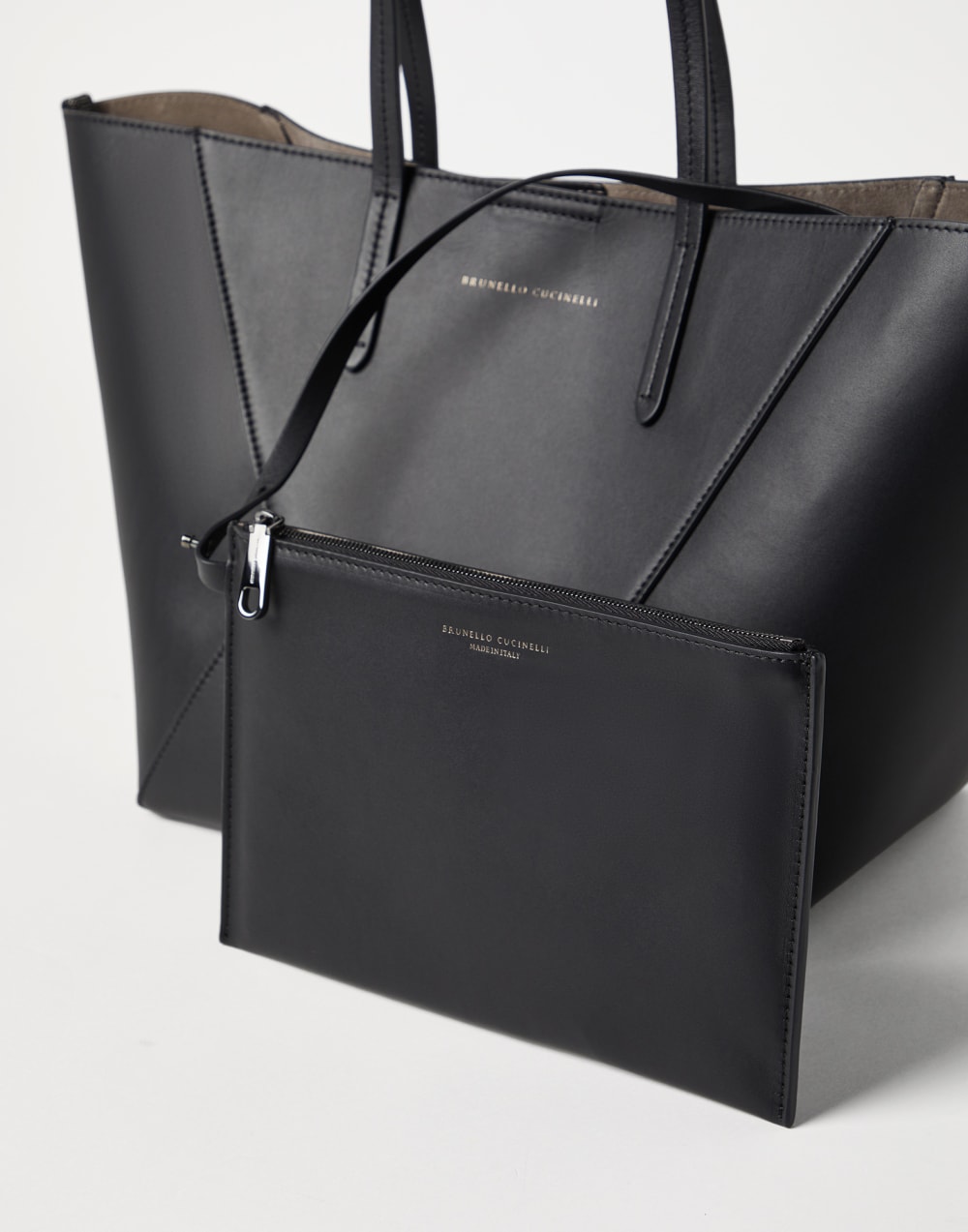 Calfskin small BC Duo bag Black Woman - Brunello Cucinelli