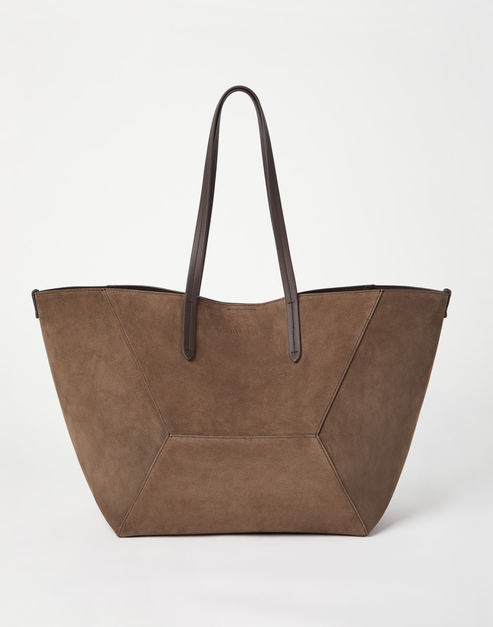Suede large BC Duo bag Bark Woman - Brunello Cucinelli