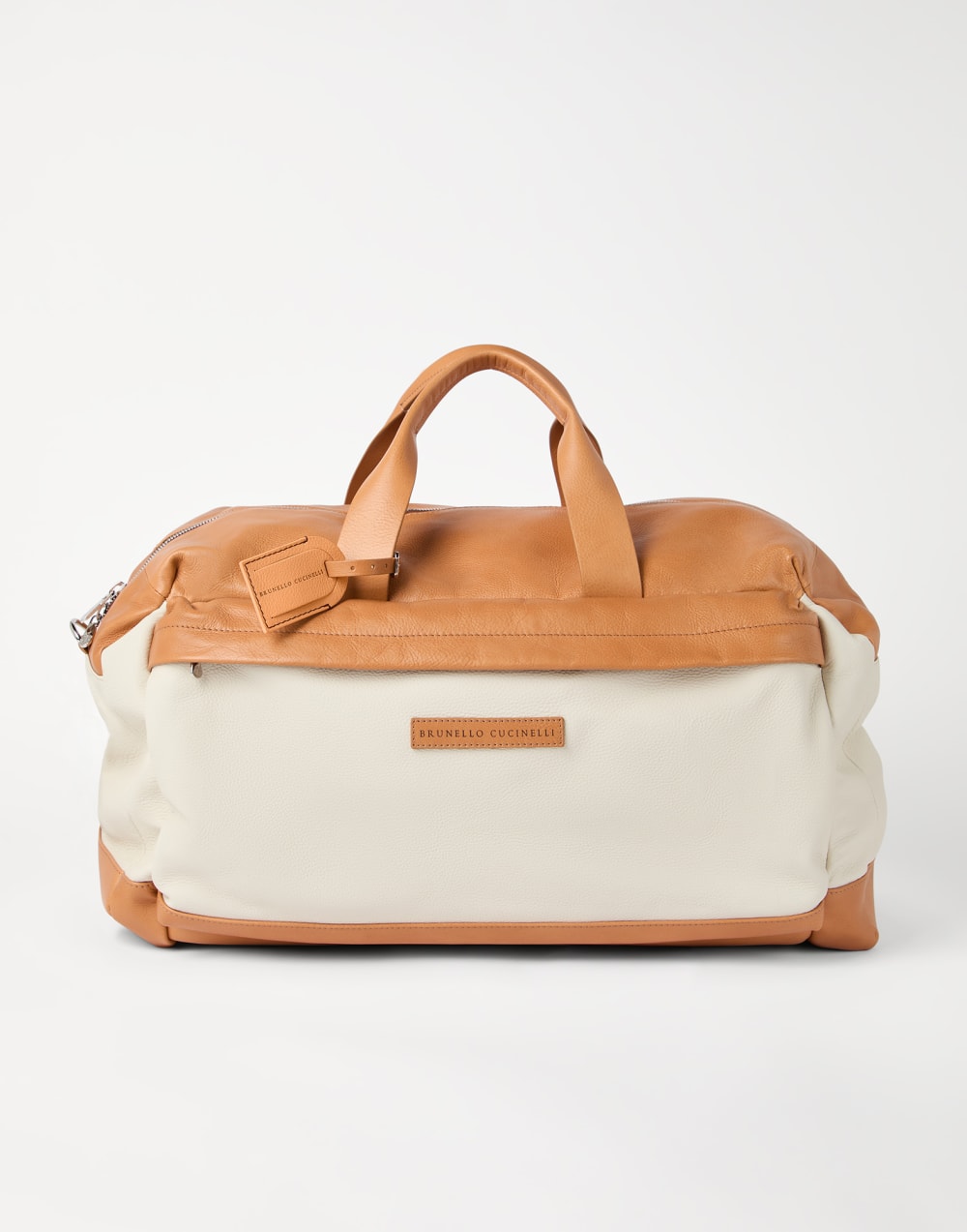 Grained calfskin active bag Ivory Man - Brunello Cucinelli