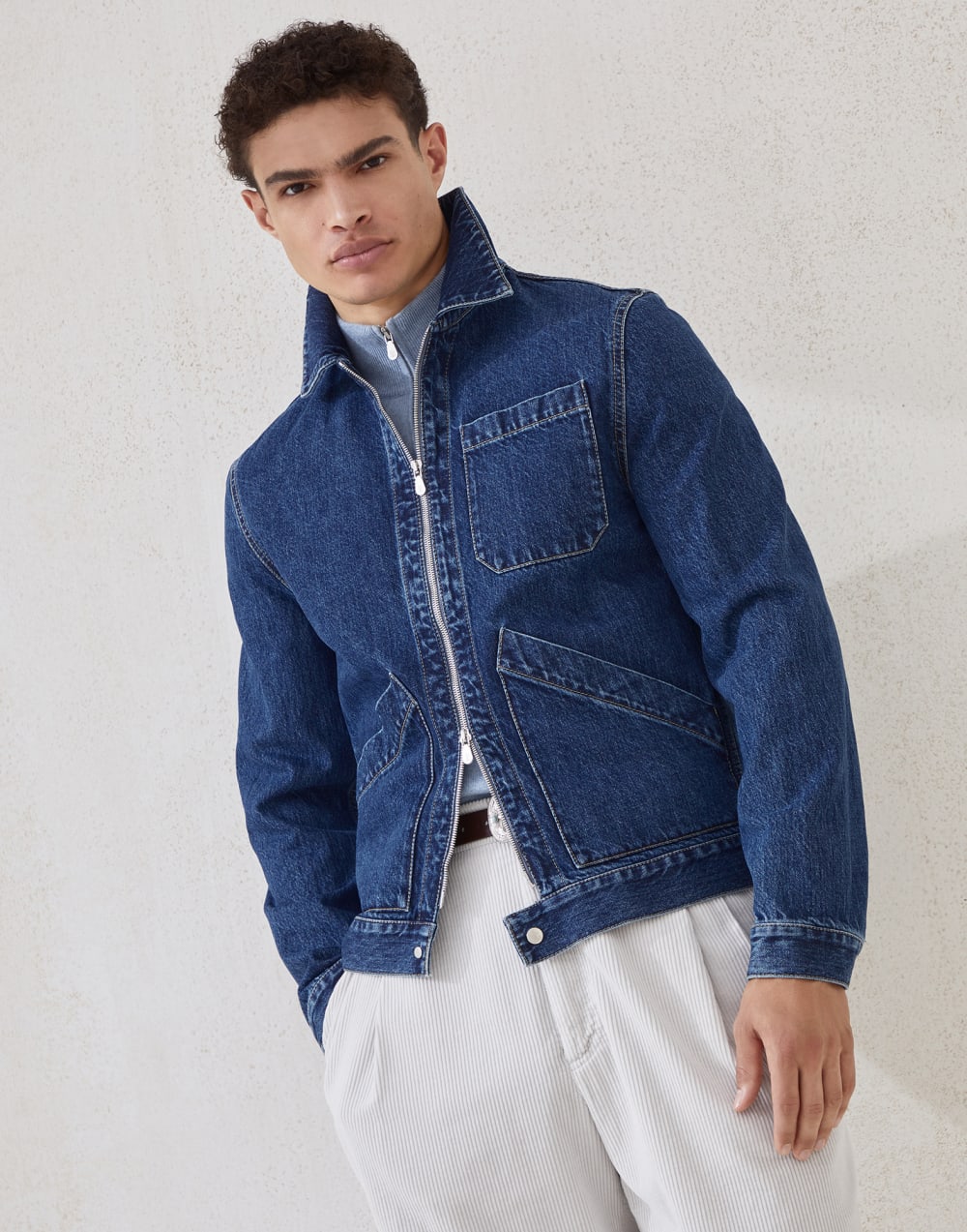 Denim jacket Medium Denim Man - Brunello Cucinelli