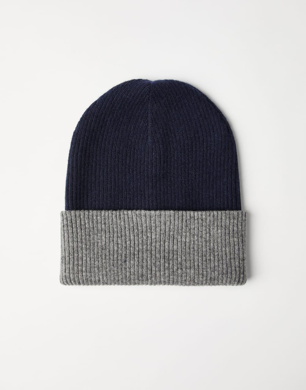 Cashmere rib knit beanie Navy Blue Man - Brunello Cucinelli