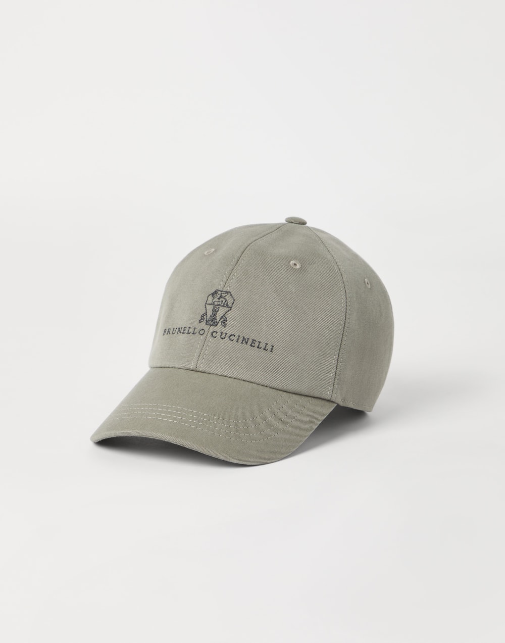 Baseball cap with embroidery Khaki Man - Brunello Cucinelli