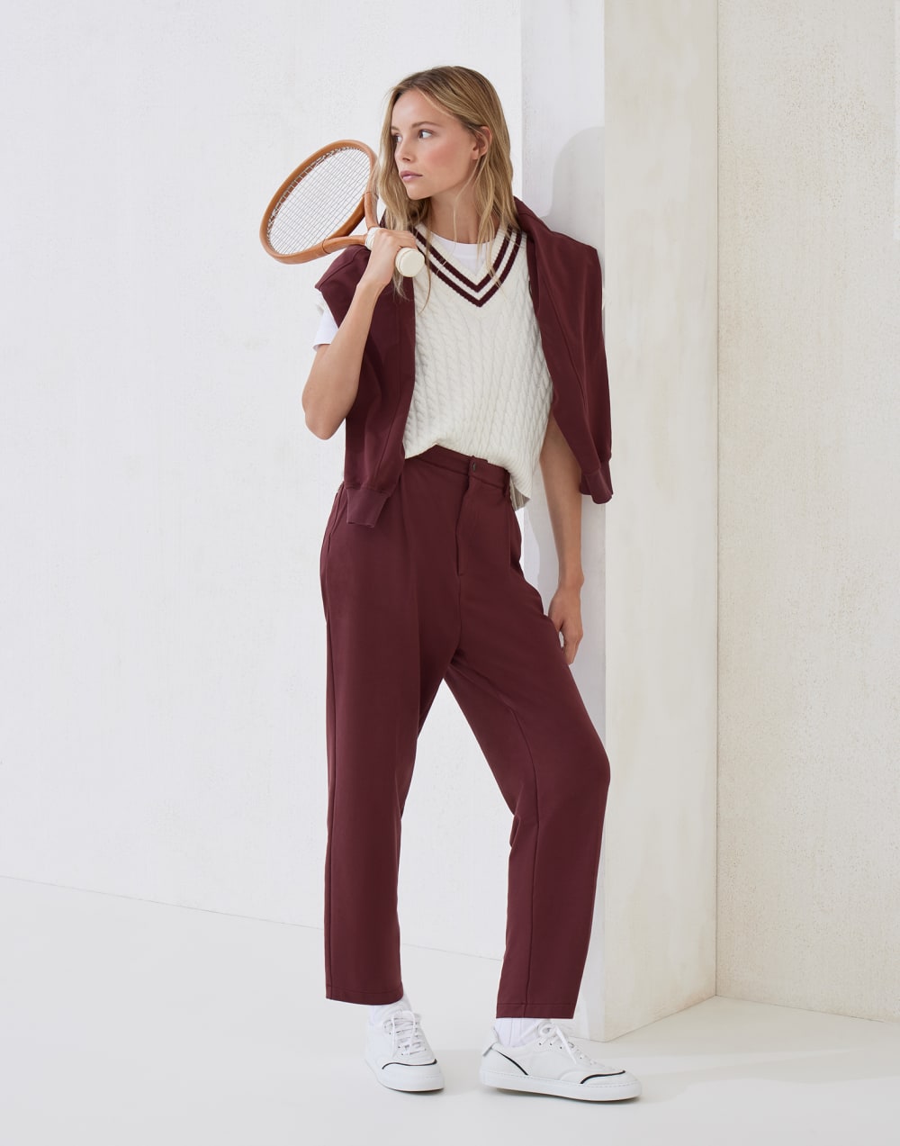 Cashmere knit sweater vest with logo Panama Woman - Brunello Cucinelli