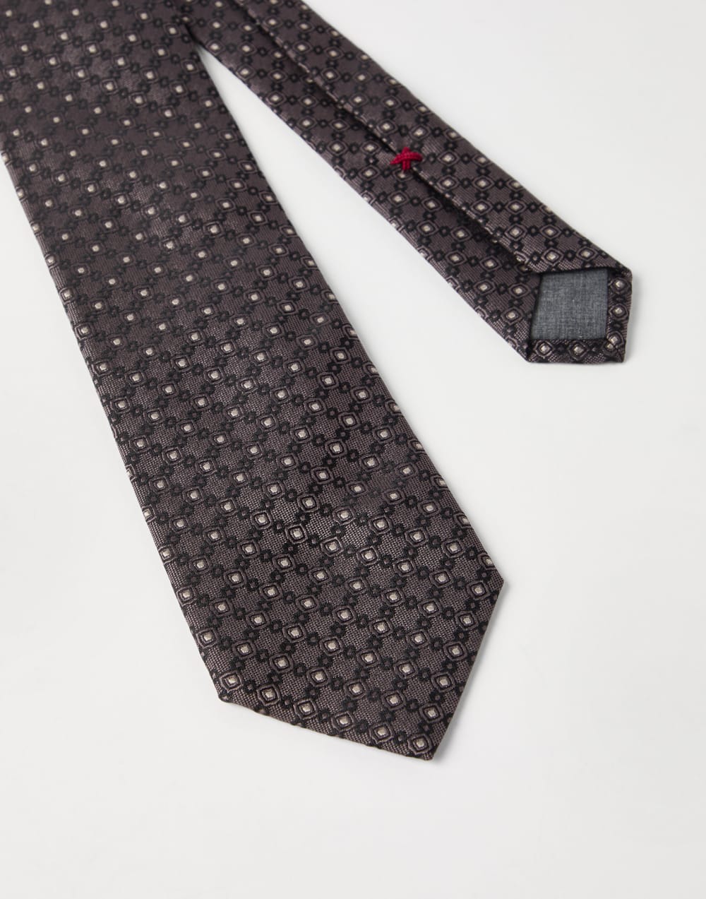 Necktie with jacquard pattern Hazelnut Man - Brunello Cucinelli