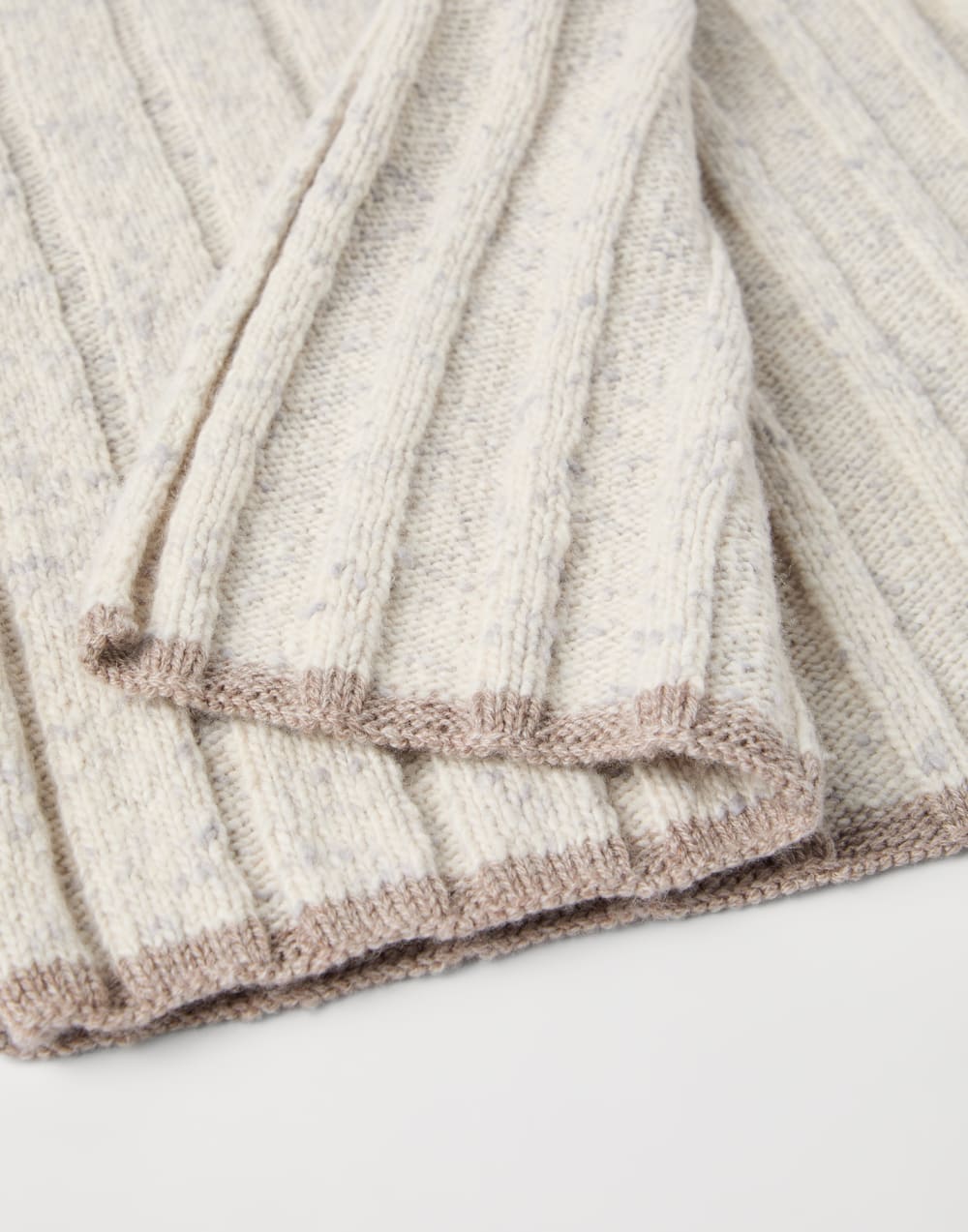 羊绒编织围巾 珠光白 男款 - Brunello Cucinelli