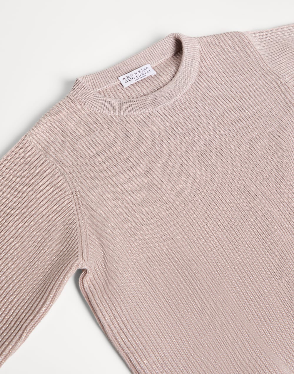 Sparkling cotton vanisé sweater Pink Girls - Brunello Cucinelli