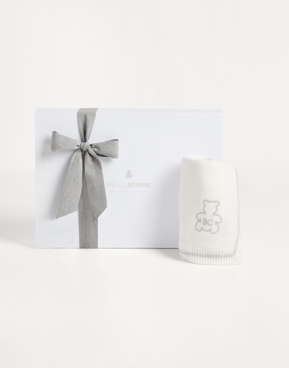 Baby Bernie blanket with embroidery Panama Baby - Brunello Cucinelli