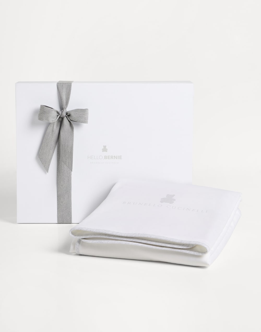 双面棉针织毯 浅灰 幼童 - Brunello Cucinelli