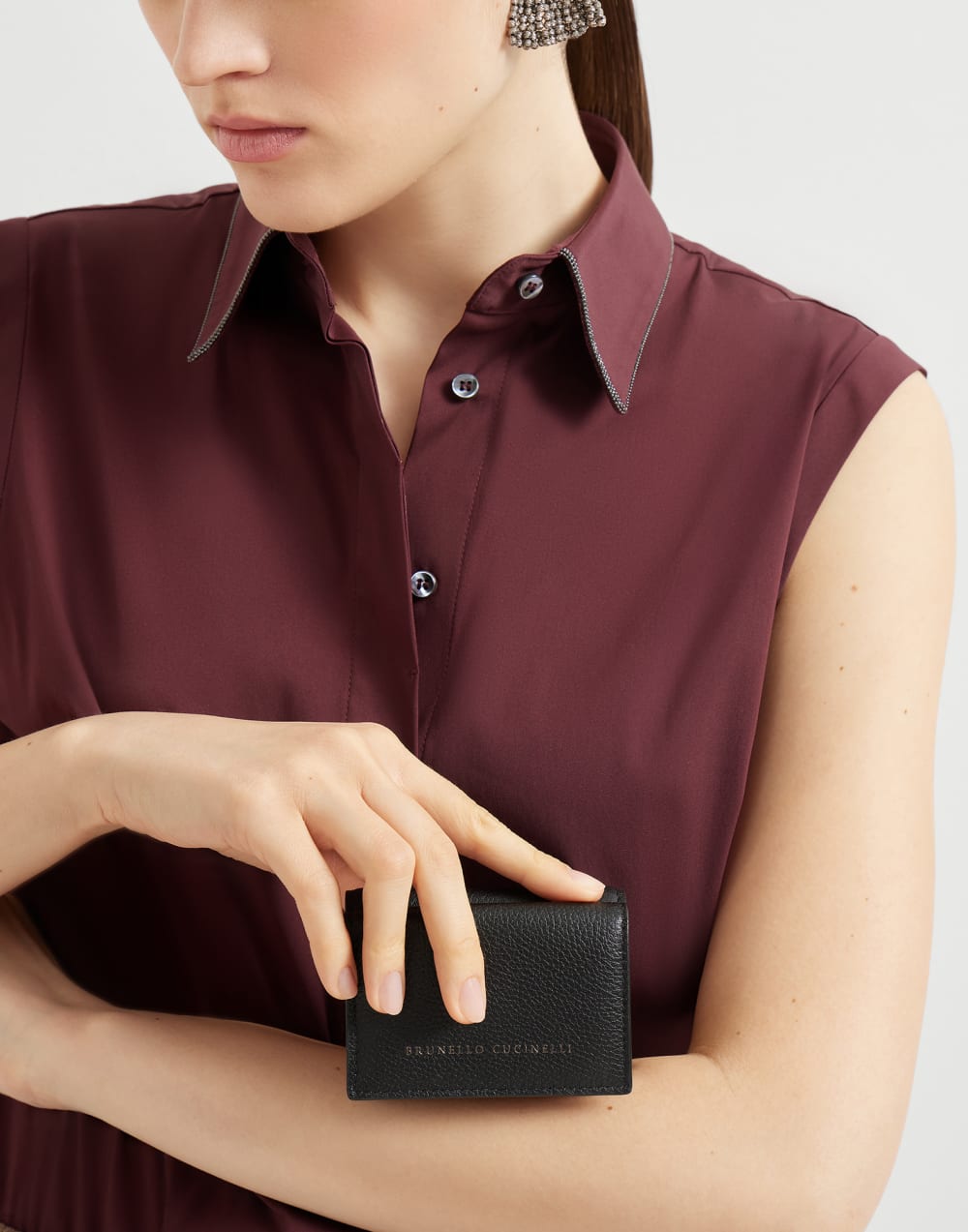 Leather trifold wallet Black Woman - Brunello Cucinelli