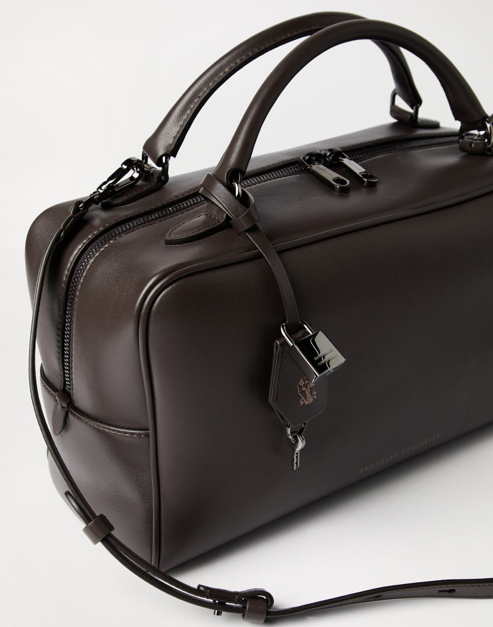 Explorer 纳帕皮波士顿包 深棕色 女款 - Brunello Cucinelli