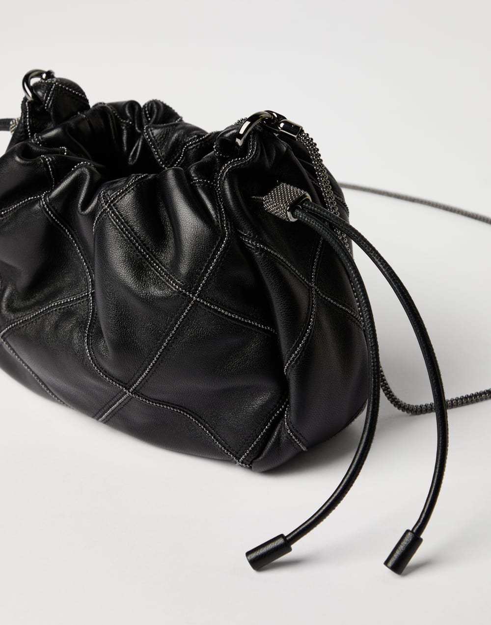 Mellow 纳帕皮迷你水桶包 黑色 女款 - Brunello Cucinelli