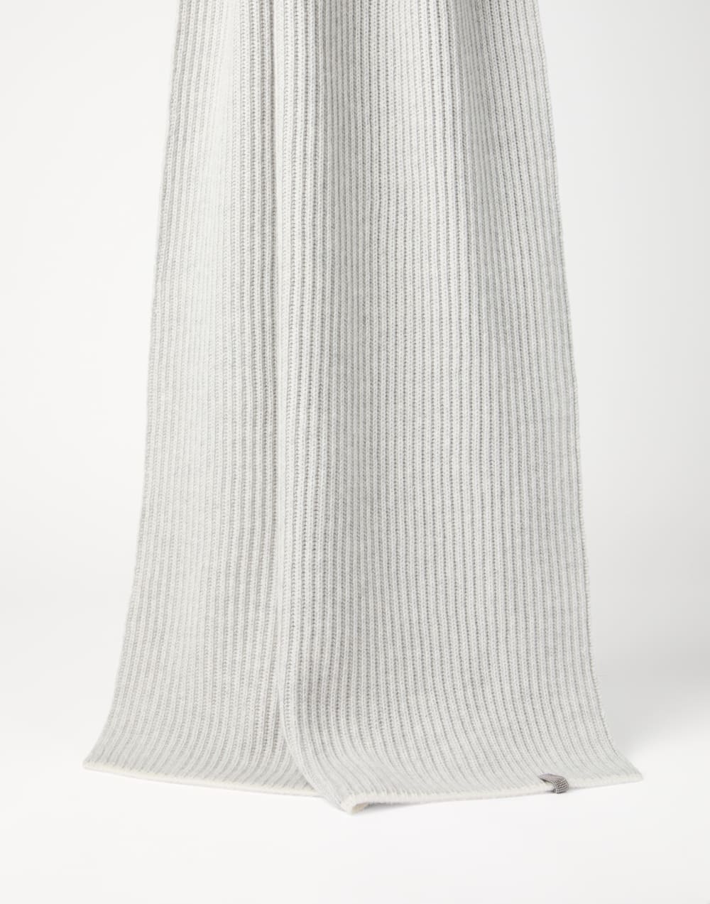 Шарф из кашемирового трикотажа Светло-Серый Женщина - Brunello Cucinelli