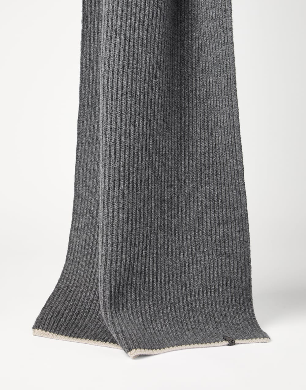 羊绒编织围巾 中灰 女款 - Brunello Cucinelli