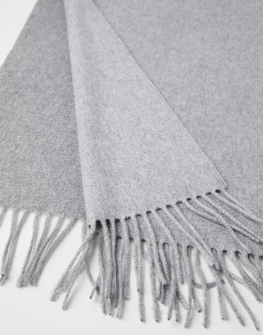 Bufanda de punto doble Gris Claro Mujer - Brunello Cucinelli