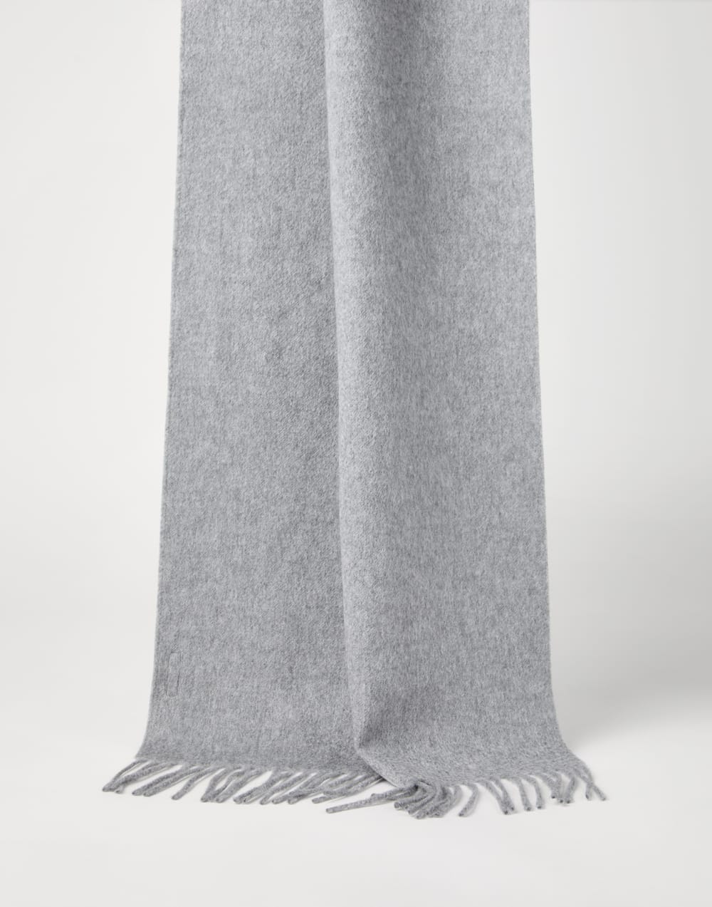 双层针织围巾 浅灰 女款 - Brunello Cucinelli