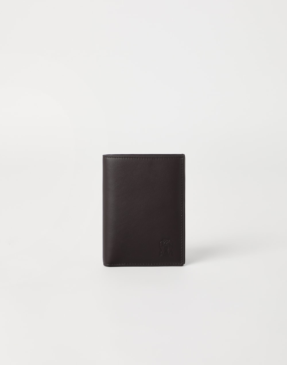 Calfskin passport holder Rust Brown Man - Brunello Cucinelli