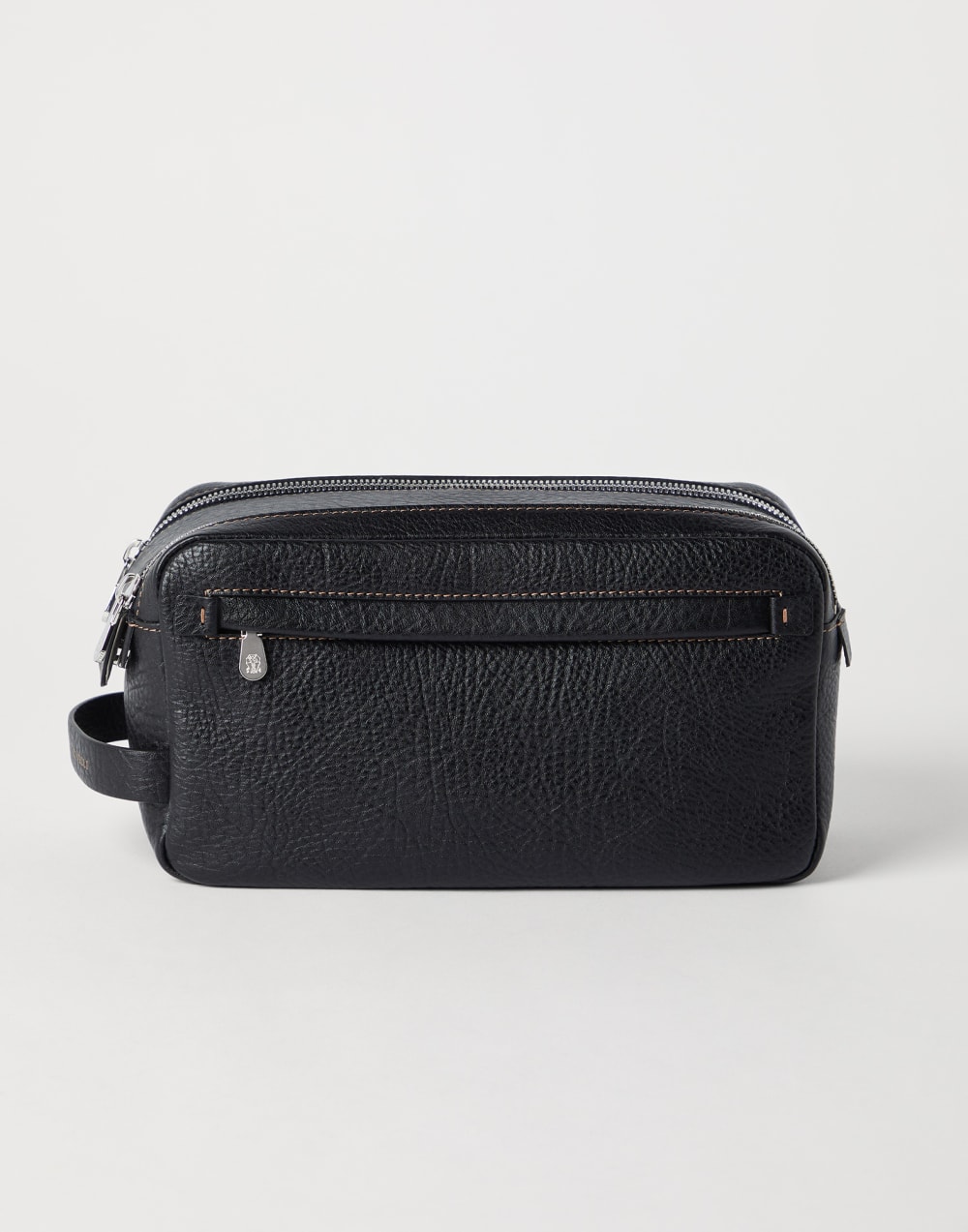 Beauty case with double zipper Black Man - Brunello Cucinelli