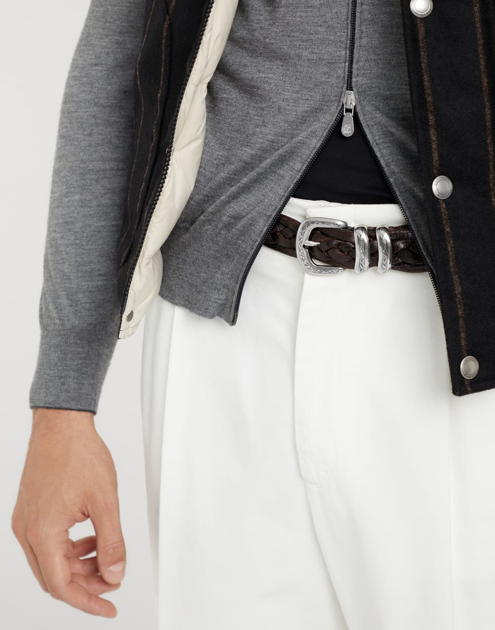 Belt with detailed buckle Rust Brown Man - Brunello Cucinelli