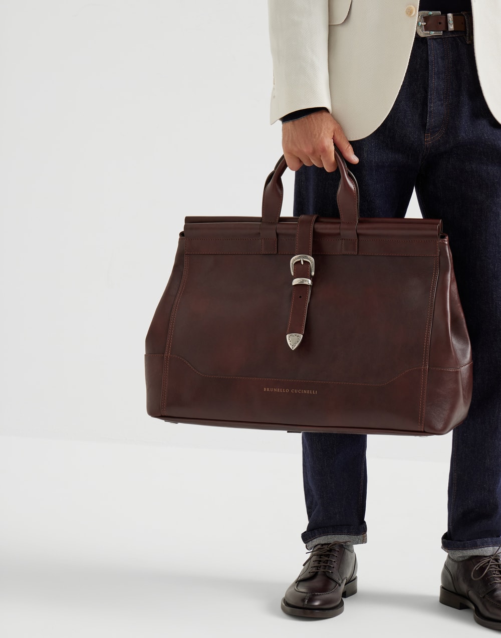 Leather bag Burgundy Man - Brunello Cucinelli