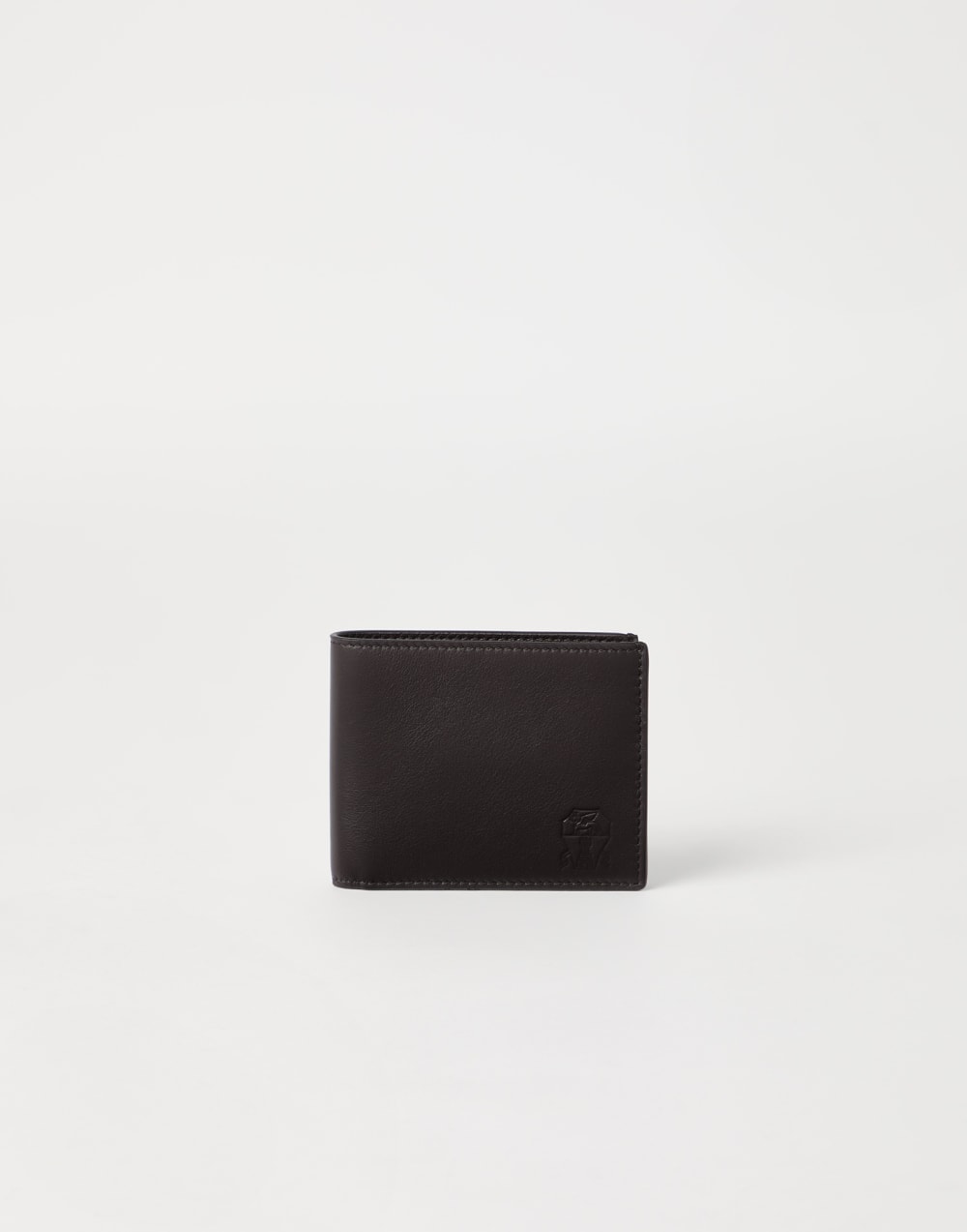 小牛皮钱包 深棕色 男款 - Brunello Cucinelli