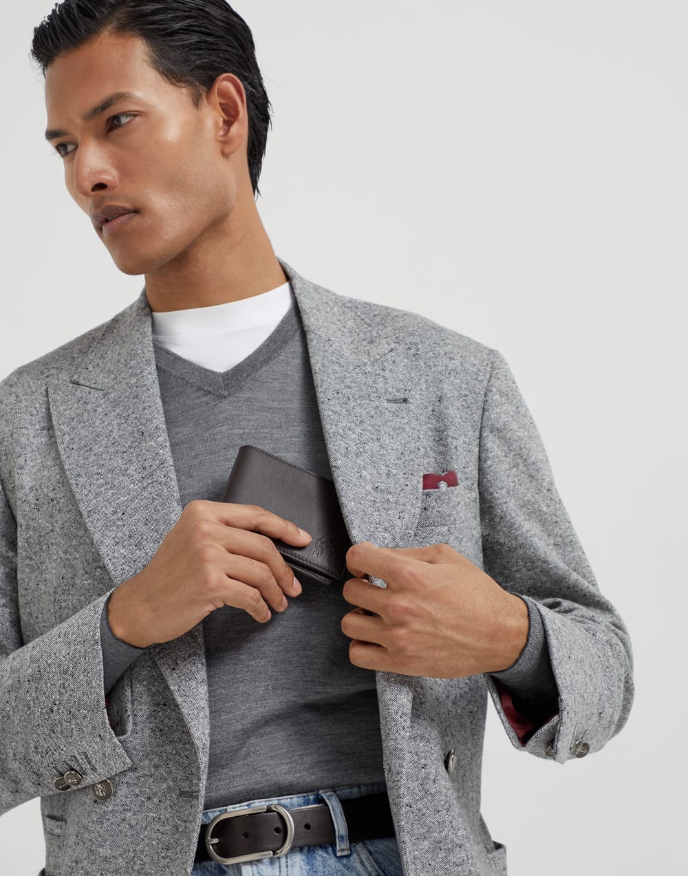 Calfskin wallet Rust Brown Man - Brunello Cucinelli