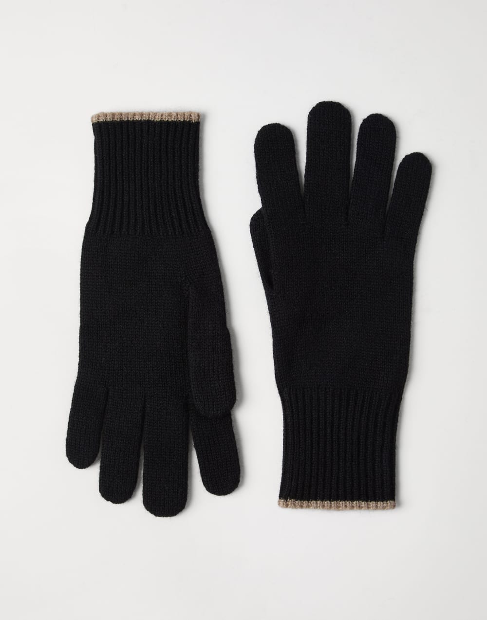 Перчатки из кашемирового трикотажа Чёрный Мужчина - Brunello Cucinelli