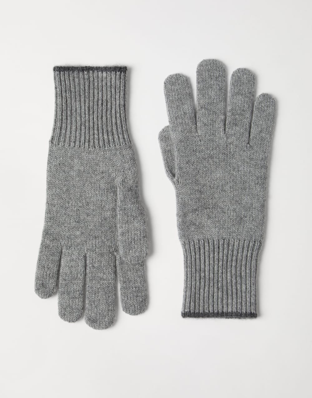 Cashmere knit gloves Grey Man - Brunello Cucinelli
