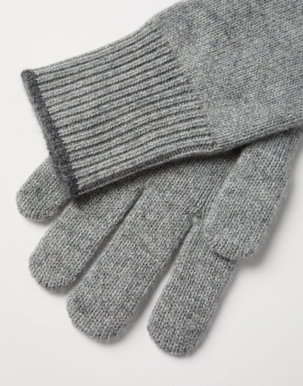 Cashmere knit gloves Grey Man - Brunello Cucinelli