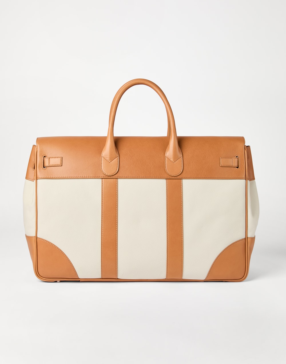 Calfskin and cowhide bag Ivory Man - Brunello Cucinelli