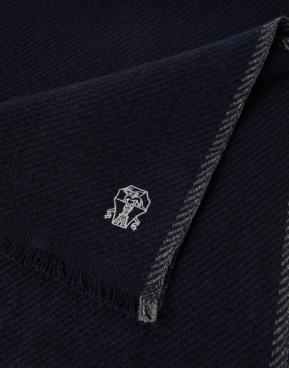 羊绒围巾 海蓝色 男款 - Brunello Cucinelli