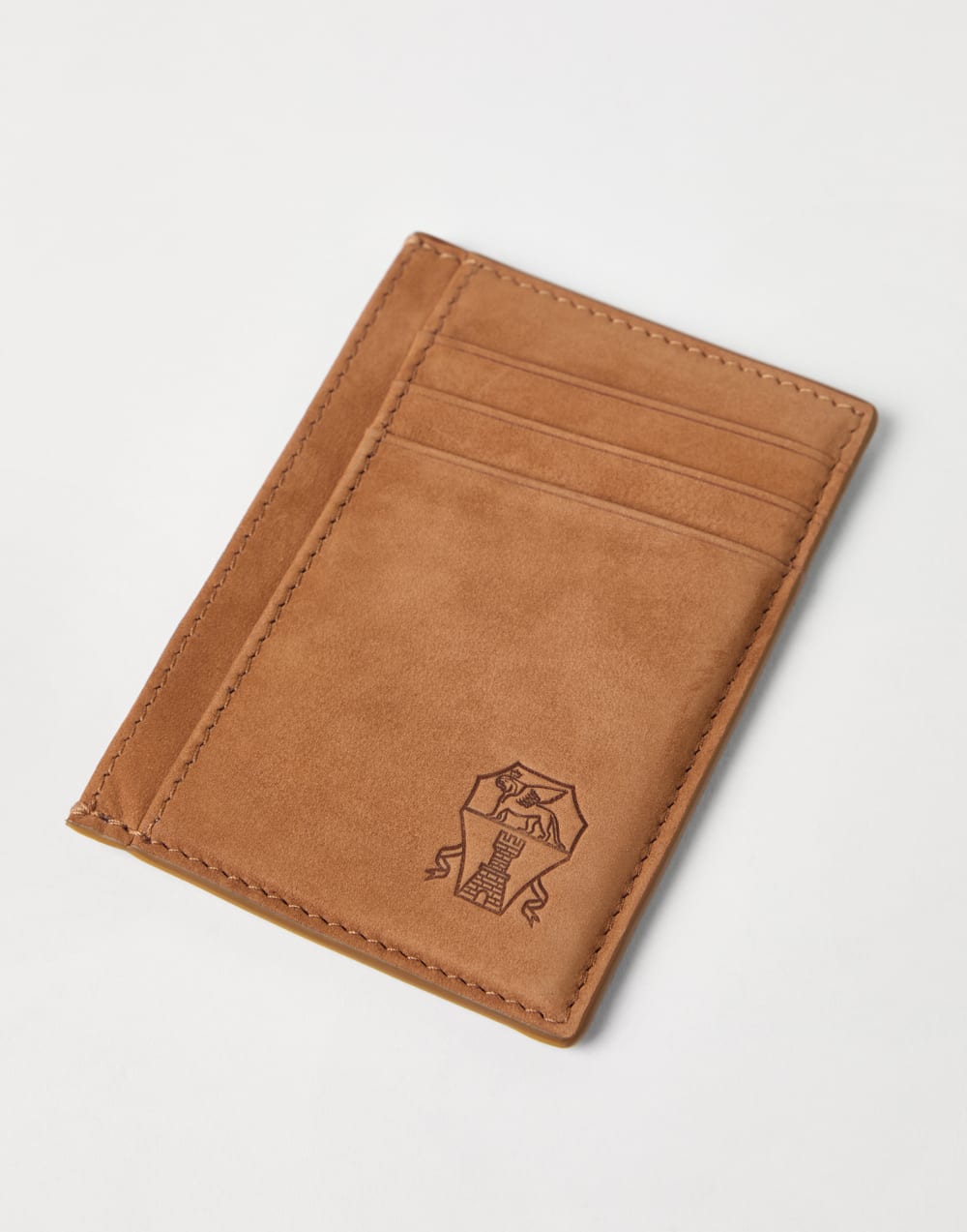 磨砂皮卡片夹 自然色 男款 - Brunello Cucinelli