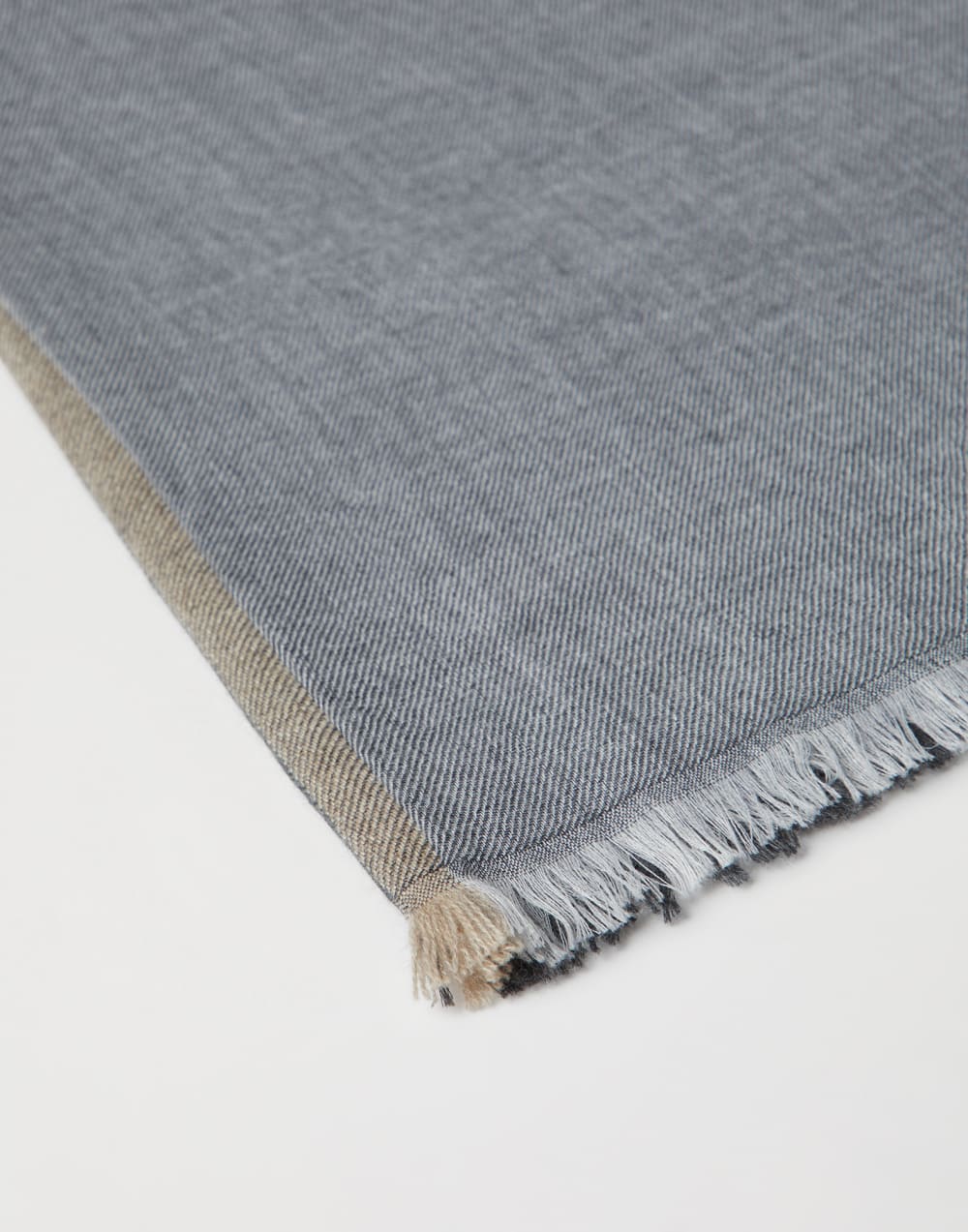 丝绒混纺围巾 炮铜灰色 男款 - Brunello Cucinelli