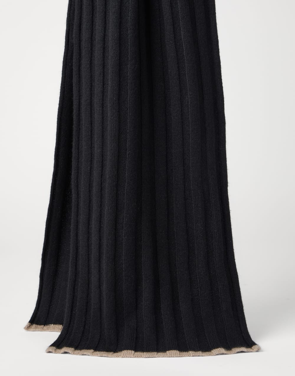 罗纹围巾 黑色 男款 - Brunello Cucinelli