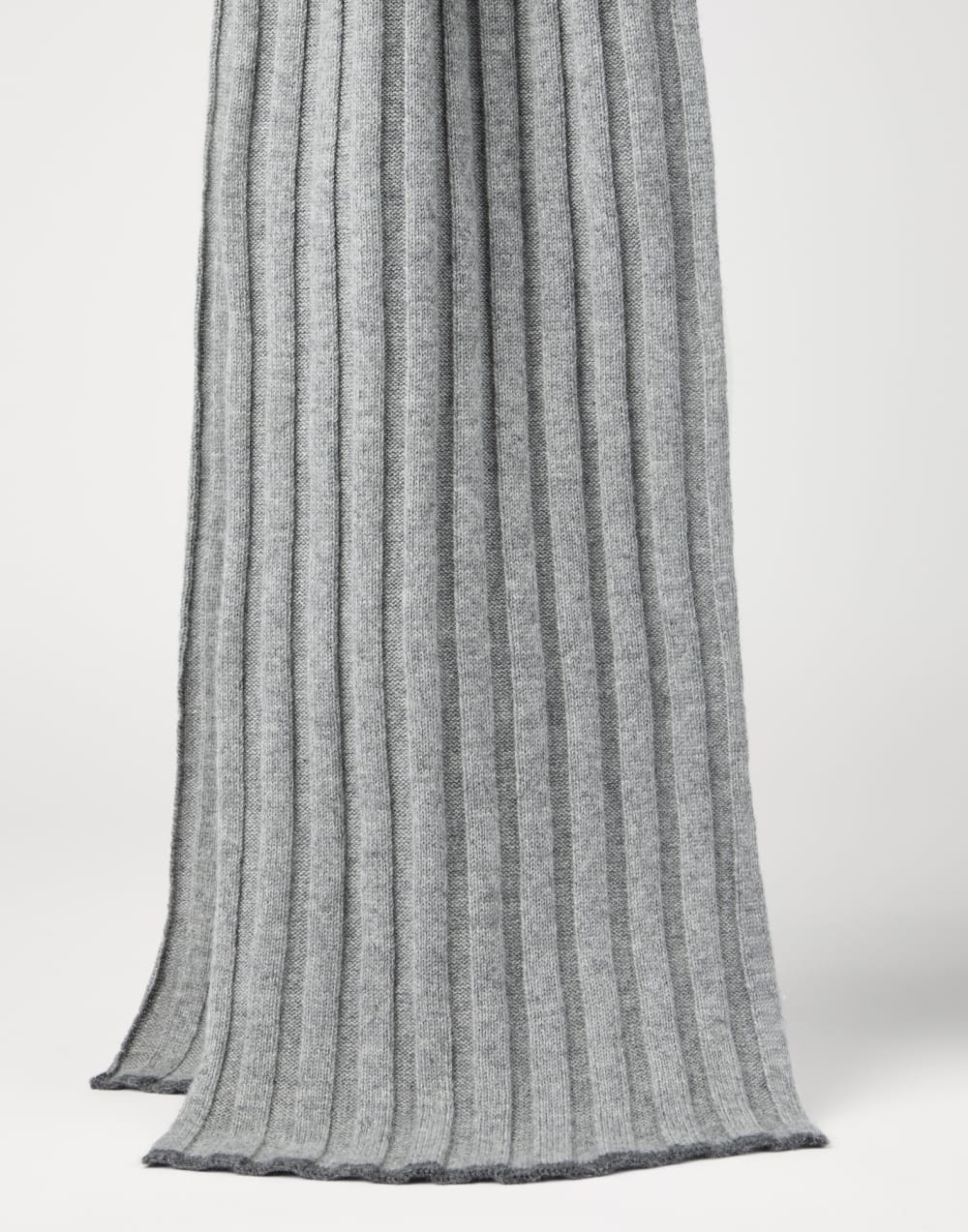 罗纹围巾 浅灰 男款 - Brunello Cucinelli