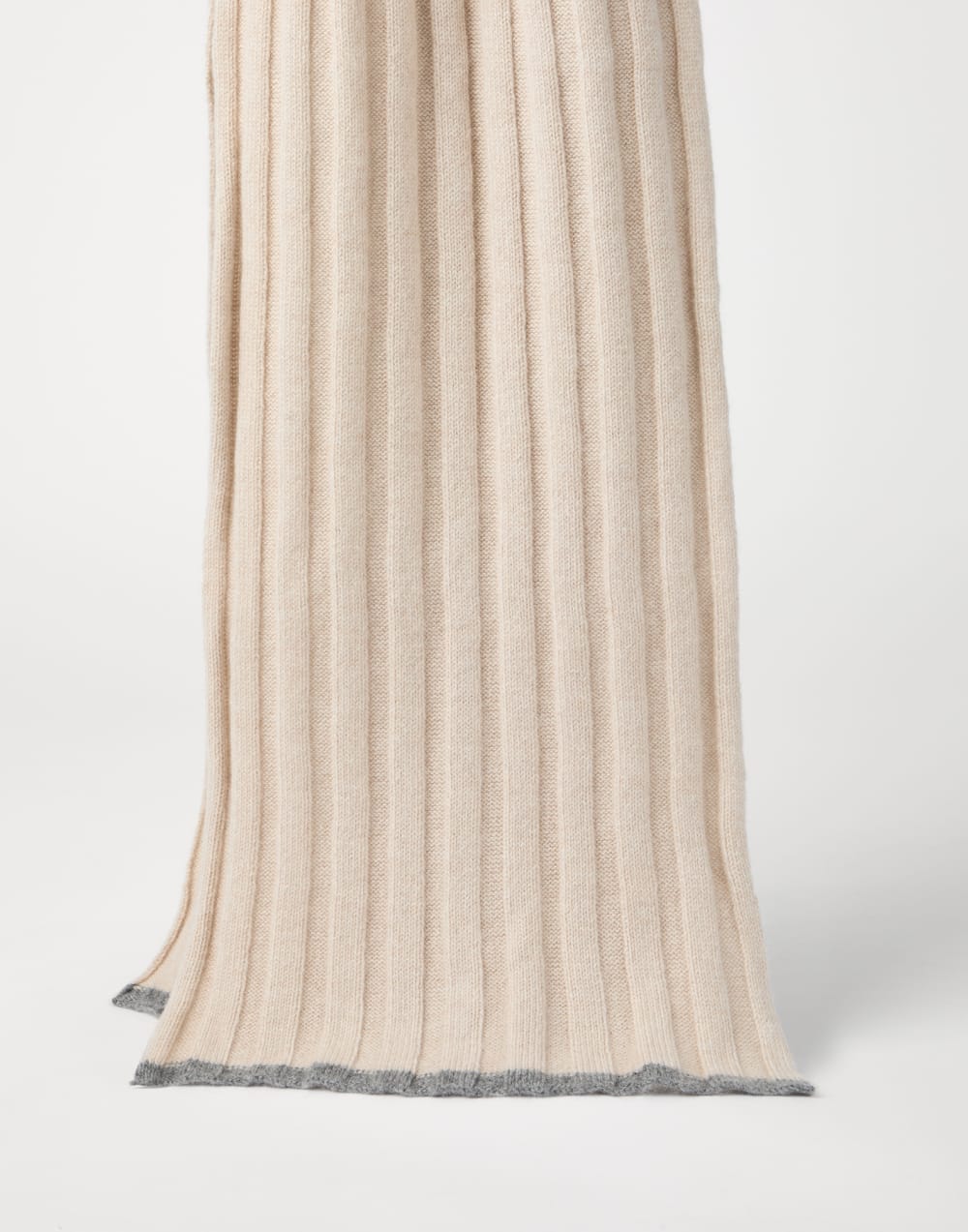 Cashmere knit scarf Beige Man - Brunello Cucinelli