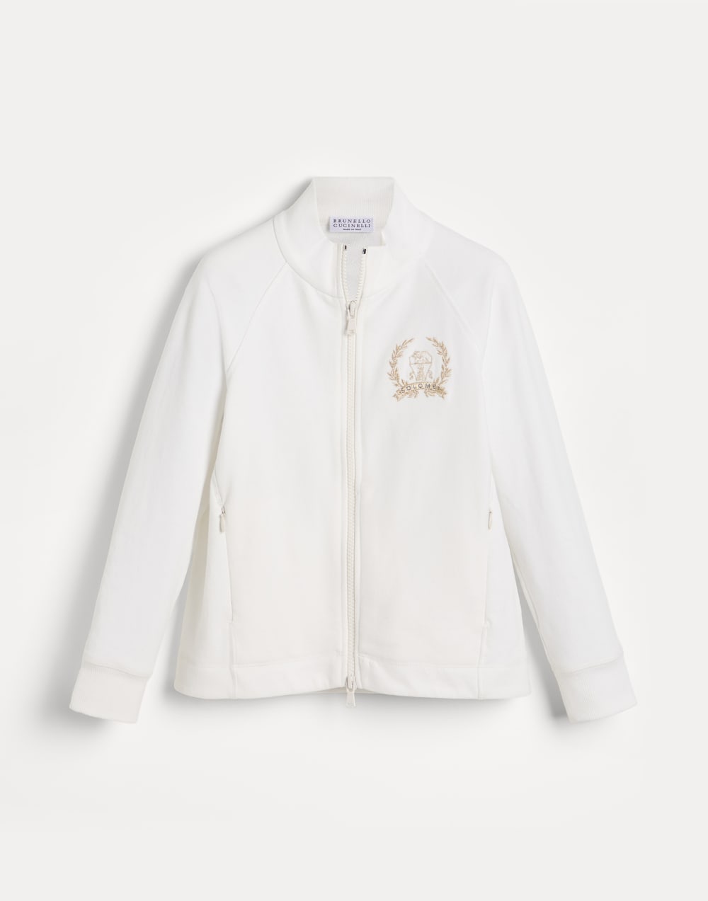 Smooth cotton French terry sweatshirt White Girls - Brunello Cucinelli