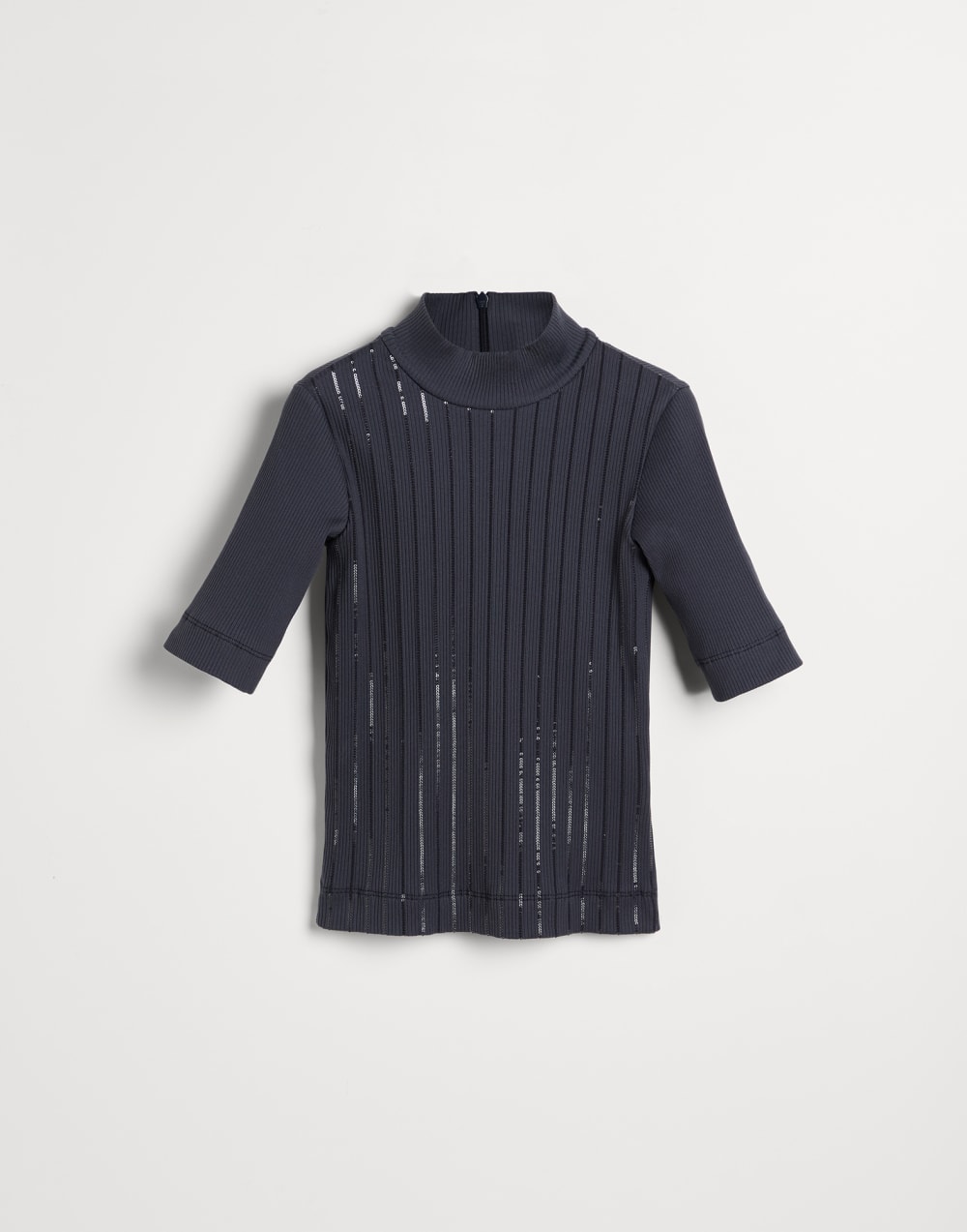 T-shirt with dazzling stripe embroidery Blue Girls - Brunello Cucinelli