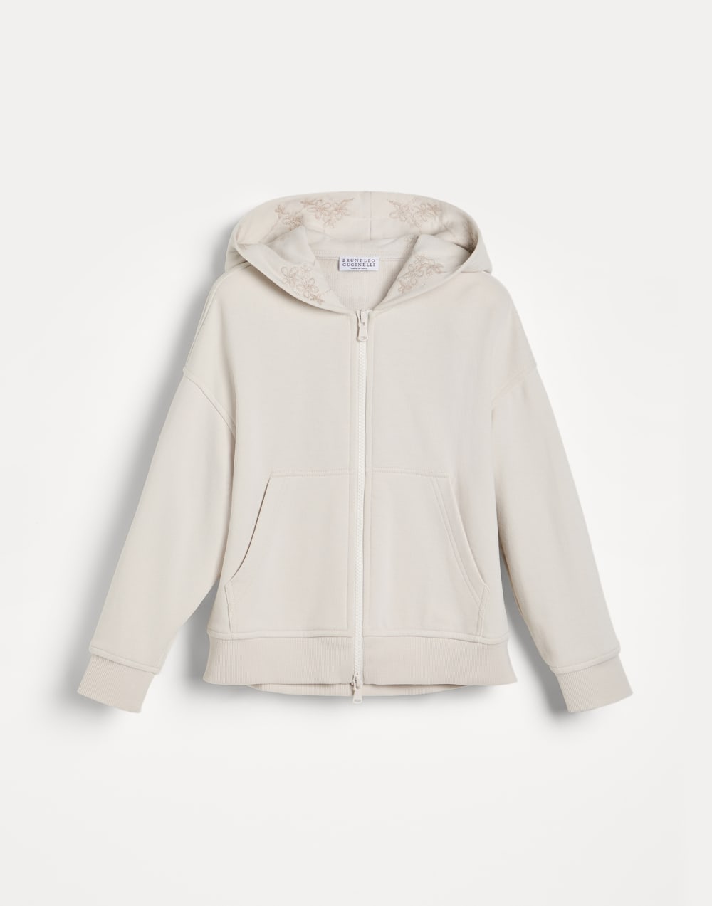 Sparkling blossom embroidery sweatshirt Off-White Girls - Brunello Cucinelli
