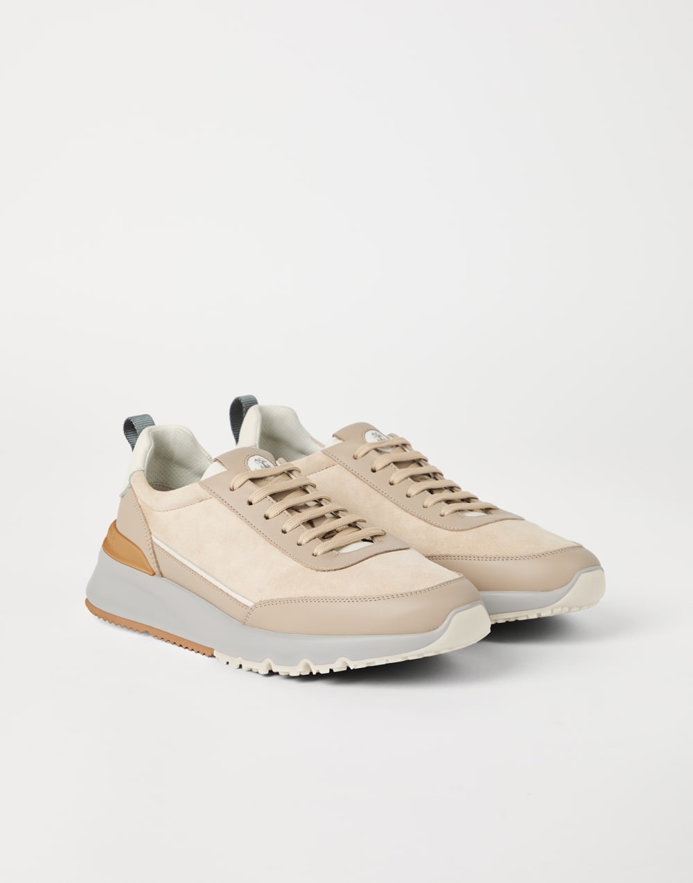 Suede and calfskin runners Buff Man - Brunello Cucinelli