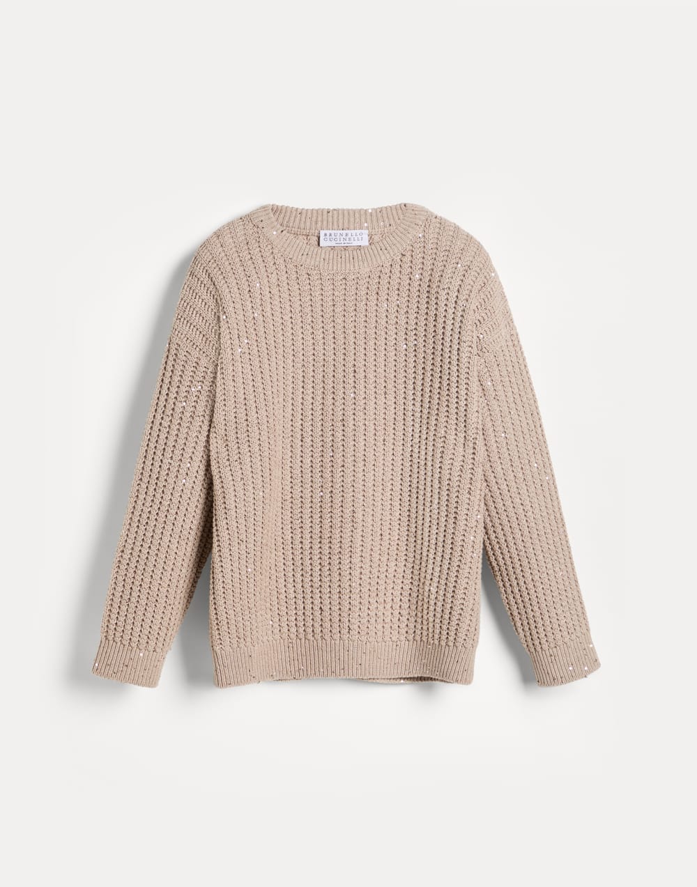Джемпер из хлопка Бежевый Девочки - Brunello Cucinelli