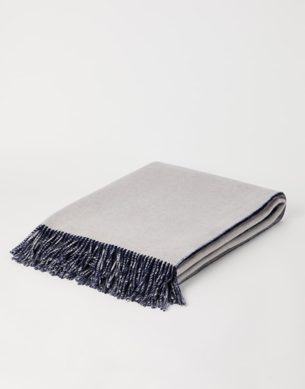 Cashmere double cloth throw Blue Lifestyle - Brunello Cucinelli
