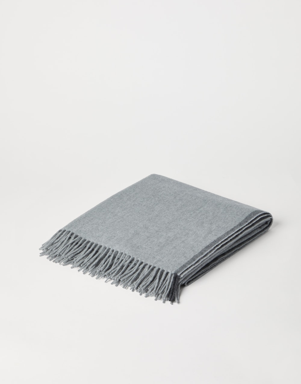 羊绒格子花呢毯 浅灰 生活风格 - Brunello Cucinelli