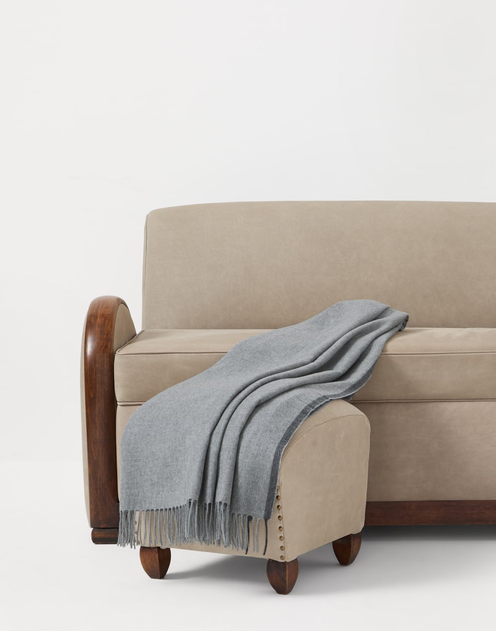 羊绒格子花呢毯 浅灰 生活风格 - Brunello Cucinelli