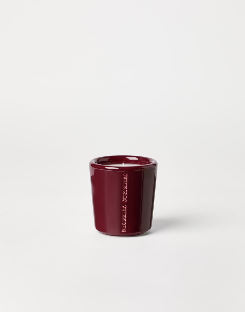 纹片釉罐蜡烛 波尔多色 生活风格 - Brunello Cucinelli